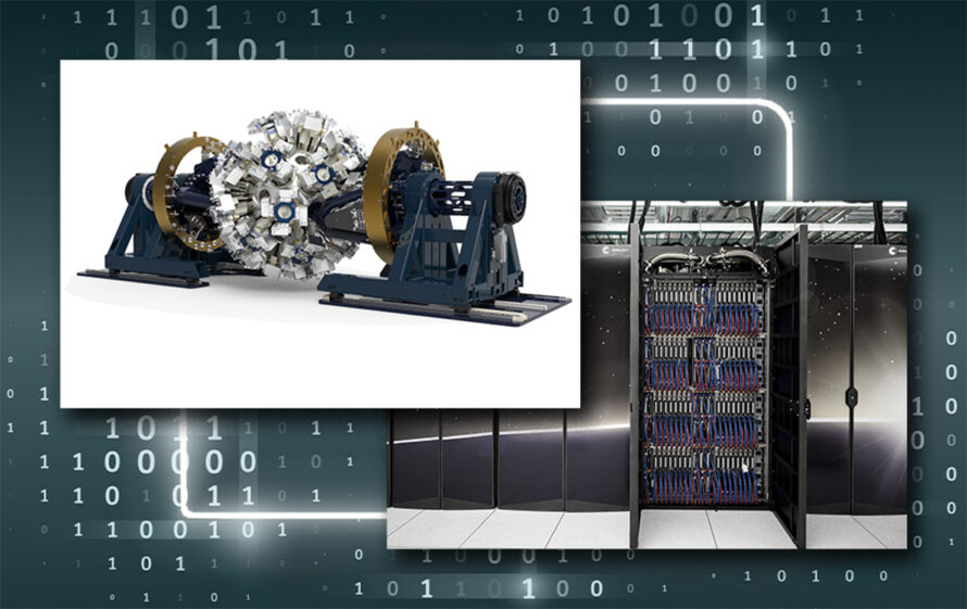 images of the GRETA instrument and a high performance computing facility